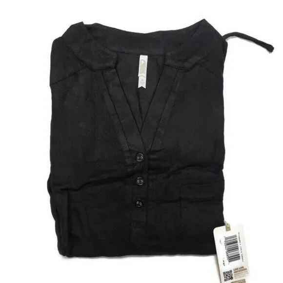 Mountain Khakis Josie Dress Womens Large 3 Button 1/4 Placket Wrap Waist Black - Picture 5 of 5